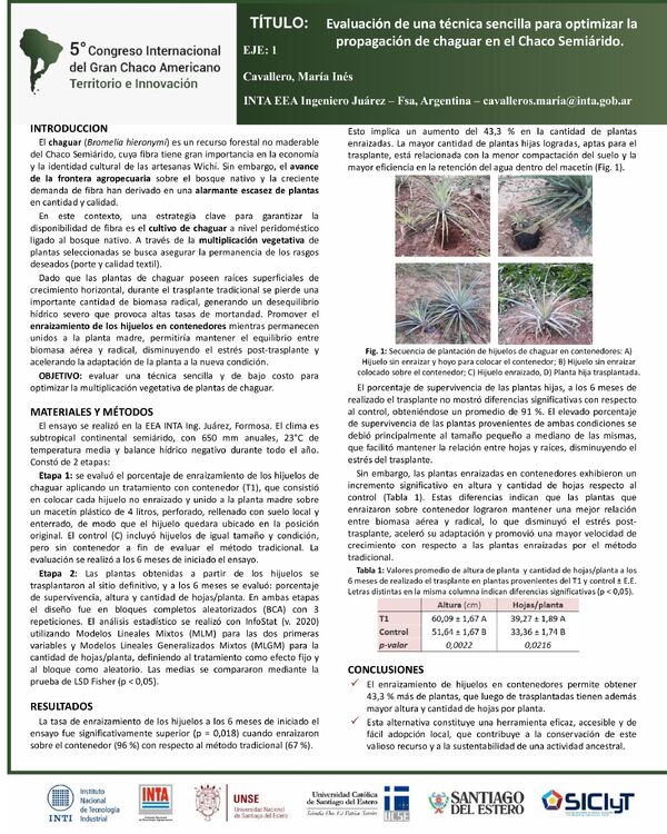 Vista previa: Evaluación de una técnica sencilla para optimizar la propagación de chaguar en el Chaco Semiárido.