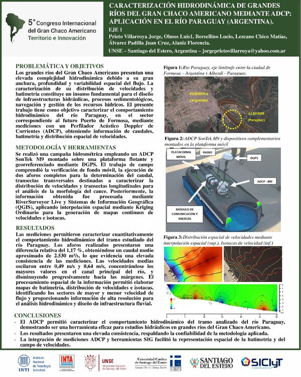 Vista previa: CARACTERIZACIÓN HIDRODINÁMICA DE GRANDES RÍOS DEL GRAN CHACO AMERICANO MEDIANTE ADCP: APLICACIÓN EN EL RÍO PARAGUAY (ARGENTINA)