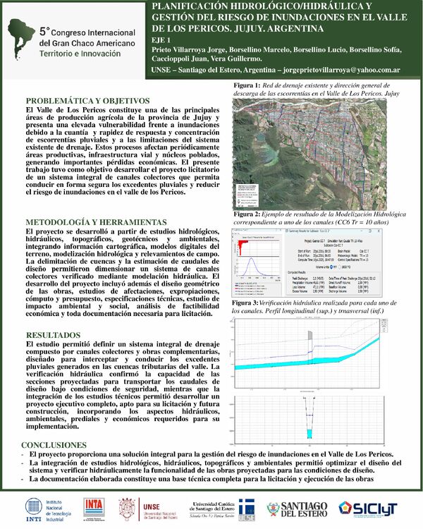 Vista previa: PLANIFICACIÓN HIDROLÓGICO/HIDRÁULICA Y GESTIÓN DEL RIESGO DE INUNDACIONES EN EL VALLE DE LOS PERICOS. JUJUY. ARGENTINA
