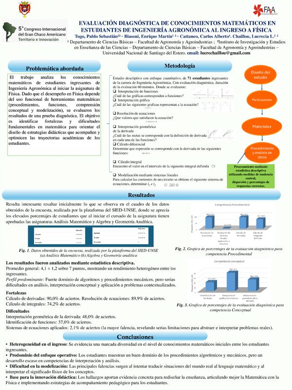 Vista previa: EVALUACIÓN DIAGNÓSTICA DE CONOCIMIENTOS MATEMÁTICOS EN ESTUDIANTES DE INGENIERÍA AGRONÓMICA AL INGRESO A FÍSICA
